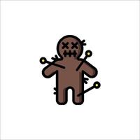 A gingerbread man with pins in his head vector