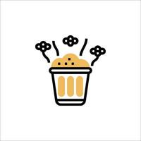A trash can with food in it vector