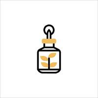 A bottle with a plant inside it on a white background vector