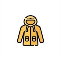 A yellow raincoat with a smiley face on it vector