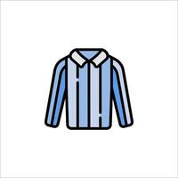 A shirt with a blue and white striped collar vector
