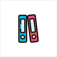 Two colorful folders icon on white background vector