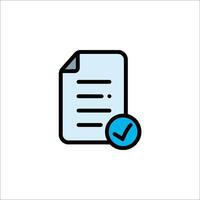 A document with a tick and a check mark vector