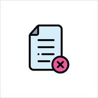 A document with a tick and a cross vector