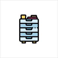 A drawer with a stack of clothes on it vector