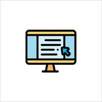 A computer monitor with a mouse pointing at it vector