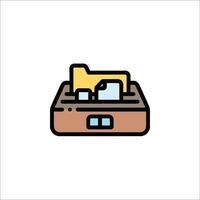 A file cabinet with a file on top vector