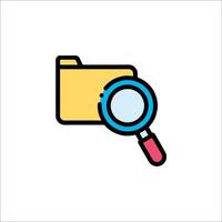 A magnifying glass and folder icon vector
