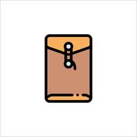 A brown envelope with a zipper on it vector