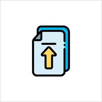 A file icon with an arrow pointing up vector