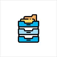A stack of files icon on a white background vector