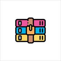 A colorful icon of a stack of books vector