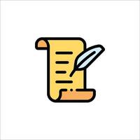 A document with a pen and paper icon vector