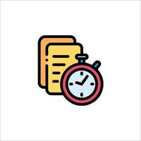A clock and a document icon vector
