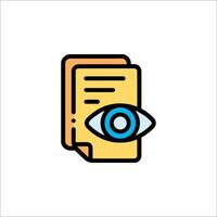 A document with an eye icon vector