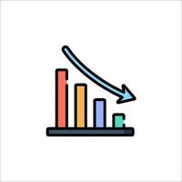 A graph bar chart icon with an arrow going up vector