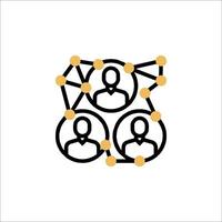 A group of people are connected by a line vector