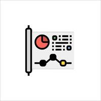 A white background with a clock and a graph vector