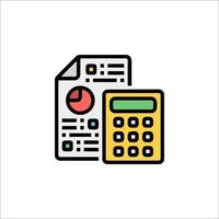 A calculator and paper icon on a white background vector