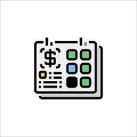 A calendar with a dollar sign on it vector