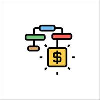 A dollar sign icon with a tree and a dollar sign vector