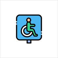 A person in a wheelchair icon on a white background vector