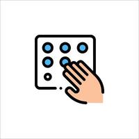 A hand pressing a button on a computer vector