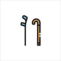 A cane and a stick icon on a white background vector