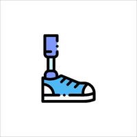 A shoe with a prosthetic foot on it vector