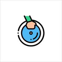 A hand holding a disc icon vector