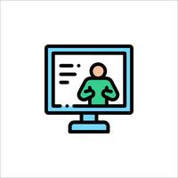 A computer monitor with a person on it vector