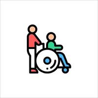 A man in a wheelchair with a man in a wheelchair vector