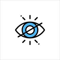 An eye icon with a line around it vector