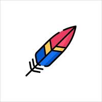 A colorful feather icon on a white background vector