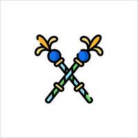 Two crossed swords icon in a flat style vector