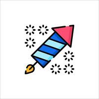 A colorful birthday rocket icon on a white background vector