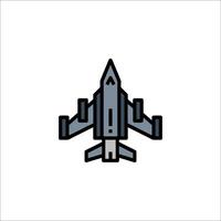 A jet fighter plane icon on a white background vector