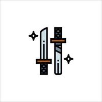 Two knives with stars on them in a line vector