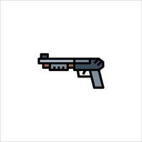A gun icon in pixel style on a white background vector