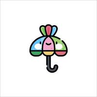 A colorful umbrella with a heart on it vector