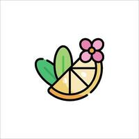 A lemon slice with a flower on it vector
