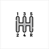 A black and white image of a gear shift vector