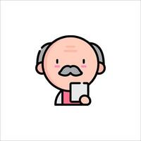 An old man with a mustache and a clipboard vector