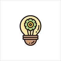 A light bulb with gears inside it vector