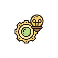 A light bulb and gears on a white background vector