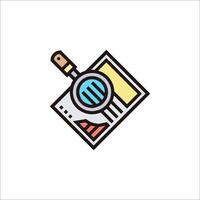 A magnifying glass and a piece of paper with a magnifying glass vector