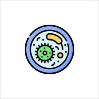 A blue and green circle with a gear in it vector