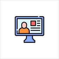 A computer monitor with a person on it vector
