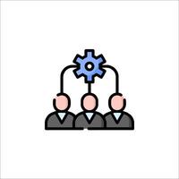 A group of people with gears on their heads vector