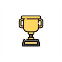 A gold trophy cup icon on a white background vector